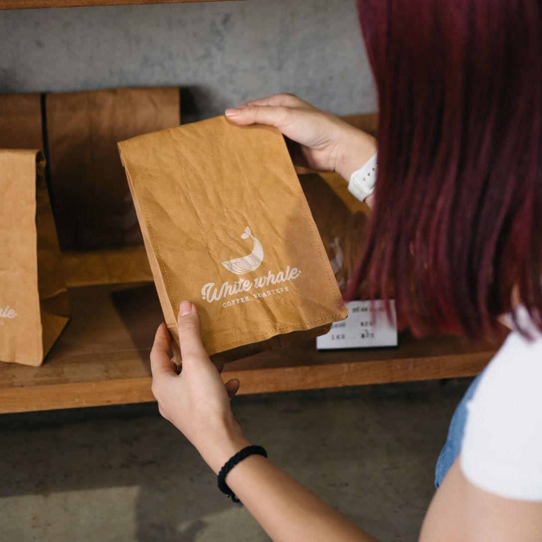 White Whale Re-Usable Coffee Pouch